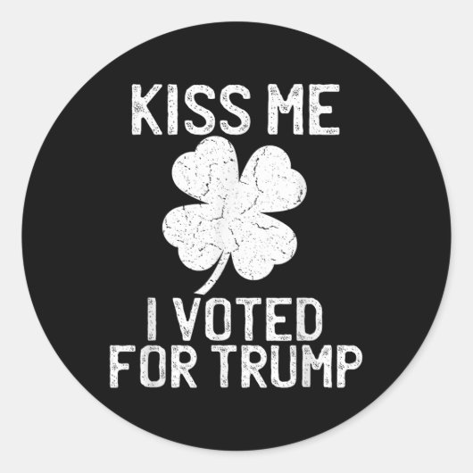 共和党St patricks dayシャツキス私は投票 ラウンドシール (正面)