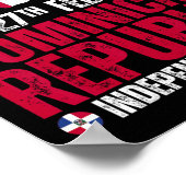 共和国の独立記念日ドミニカ国旗と地図 ポスター (角)