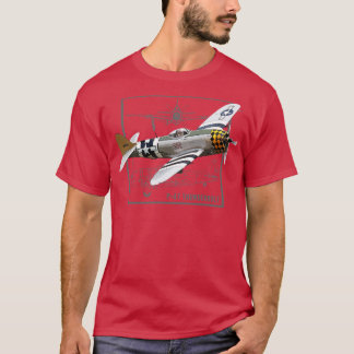 共和国P47サンダーボルト第2次世界大戦戦闘機飛行機 Tシャツ