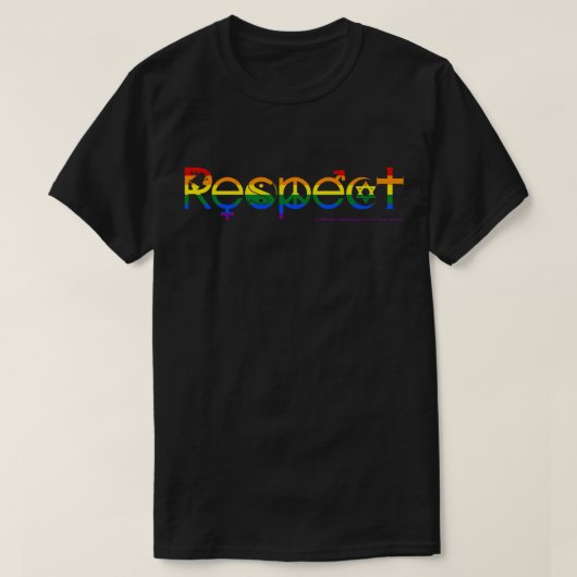 共存と敬意 レインボープライド Tシャツ (デザイン正面)