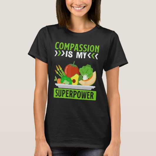 共感は私のスーパーパワー ヴィーガン Tシャツ (正面)
