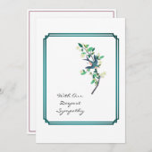 共感型カードバードツリーティール（緑がかった色）フレームホワイト (正面/裏面)