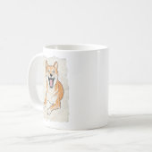 共感必至のコワーキングギフト - 内なる絶叫シバ犬 コーヒーマグカップ (正面左)