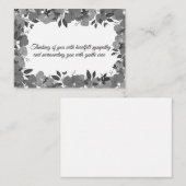 共感書に書かれた白黒花 ノートカード (正面/裏面)