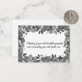 共感書に書かれた白黒花 ノートカード (正面/裏面インサイチュ)