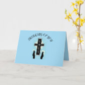 共感書:カトリック十字架 カード (黄色い花)