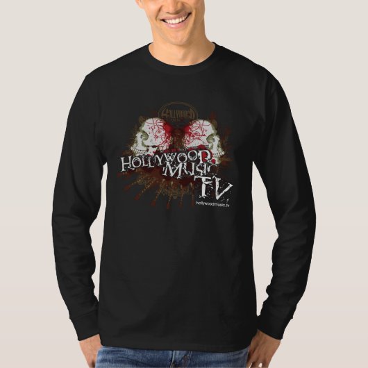 共感的デザインメンズ長袖Bl Tシャツ (正面)