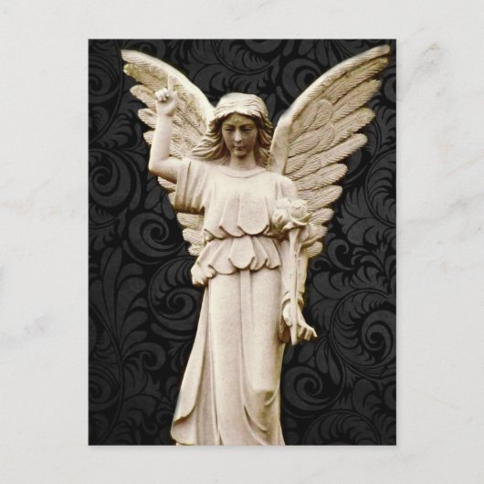 共感 墓地 記念 悲嘆 ゴシック エンジェル ポストカード (正面)