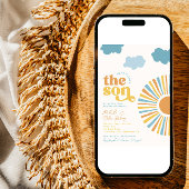 共教育 ここに息子がやってくる ベビーシャワー招待状 招待状