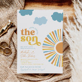 共教育 ここに息子がやってくる ベビーシャワー招待状 招待状