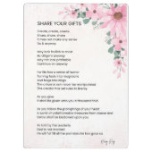 共有あなたのギフト感動的エンパワーメント詩 クリップボード (裏面)