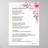 共有あなたのギフト感動的エンパワーメント詩 ポスター (正面)