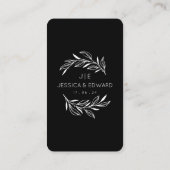 共有あなたのショット記憶できるQrコードブラック結婚ズ プレイスカード (裏面)