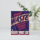 共有あなたの車 – ヴィンテージ ポストカード (スタンド正面)