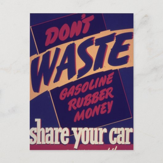 共有あなたの車 – ヴィンテージ ポストカード (正面)