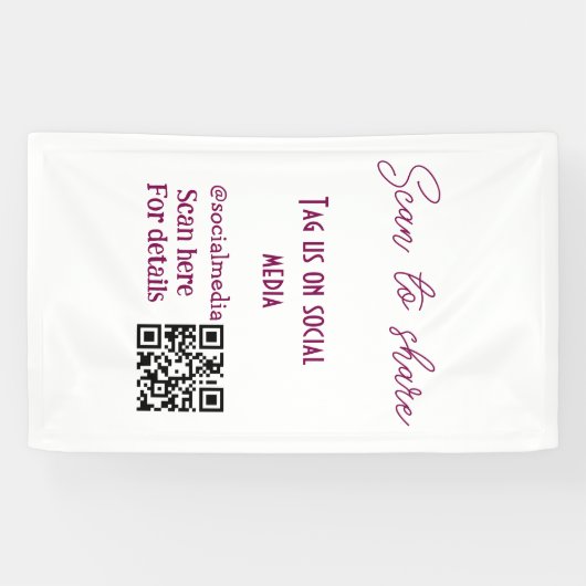 共有するためにスキャン タグをソーシャルメディアでQRコードを簡単に 横断幕 (横)