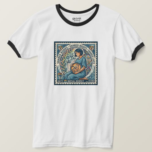 共有する身体。共有する権利。共有する人生。 Tシャツ (デザイン正面)