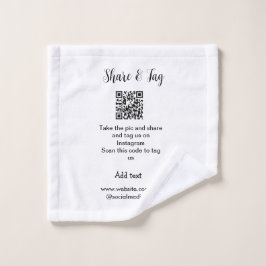 共有とラベルInstagramスキャンQR追加Webサイト ウォッシュタオル