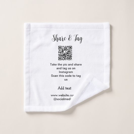 共有とラベルInstagramスキャンQR追加Webサイト ウォッシュタオル (ウォッシュタオル)