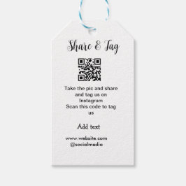 共有とラベルInstagramスキャンQR追加Webサイト ギフトタグ
