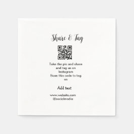 共有とラベルInstagramスキャンQR追加Webサイト スタンダードカクテルナプキン