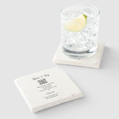 共有とラベルInstagramスキャンQR追加Webサイト ストーンコースター (横)