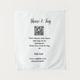 共有とラベルInstagramスキャンQR追加Webサイト タペストリー