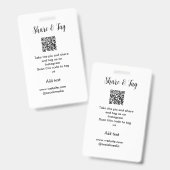 共有とラベルInstagramスキャンQR追加Webサイト バッジ (正面＆裏面)