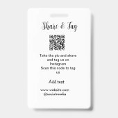 共有とラベルInstagramスキャンQR追加Webサイト バッジ (裏面)