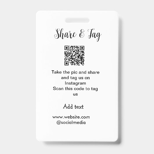 共有とラベルInstagramスキャンQR追加Webサイト バッジ (正面)