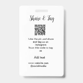 共有とラベルInstagramスキャンQR追加Webサイト バッジ