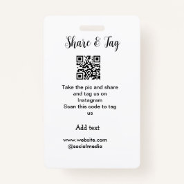 共有とラベルInstagramスキャンQR追加Webサイト バッジ