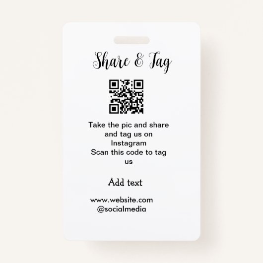 共有とラベルInstagramスキャンQR追加Webサイト バッジ (正面)