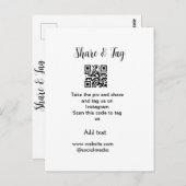 共有とラベルInstagramスキャンQR追加Webサイト ポストカード (正面/裏面)