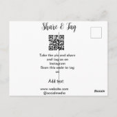 共有とラベルInstagramスキャンQR追加Webサイト ポストカード (裏面)