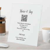 共有とラベルInstagramスキャンQR追加Webサイト 台座サイン (インサイチュ)