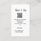 共有とラベルInstagramスキャンQR追加Webサイト 名刺 (裏面)