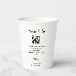 共有とラベルInstagramスキャンQR追加Webサイト 紙コップ