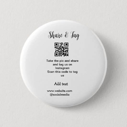 共有とラベルInstagramスキャンQR追加Webサイト 缶バッジ (正面)