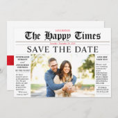 共有のニュースを保存素朴日付の結婚写真 招待状 (正面/裏面)