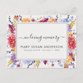 共有のメモリ葬儀の出席カード ポストカード (裏面)