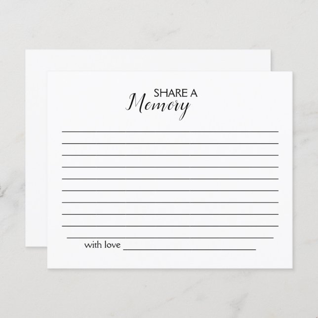 共有の葬儀カード (正面/裏面)