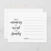 共有または単語を家族の悔やみや弔慰カードに 招待状 (正面/裏面)