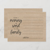 共有または単語を家族の悔やみや弔慰カードに 招待状 (正面/裏面)