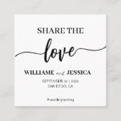 共有カスタムラブQRコードフォトシェアリング スクエア名刺 (正面)