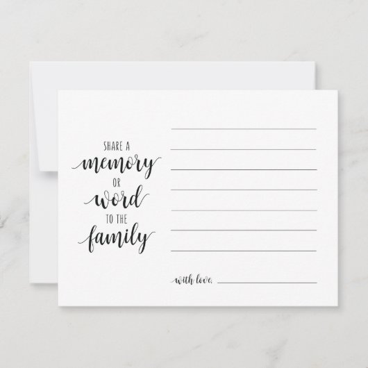 共有カードにメモリまたは単語を挿入 招待状 (正面)