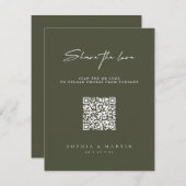 共有ザラブダークグリーン結婚のエンクロージャカード 招待状 (正面/裏面)