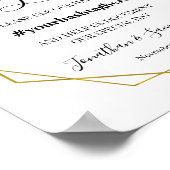 共有ザラブハッシュタグウェディングシャワー緑 ポスター (角)