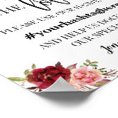 共有ザラブハッシュタグ結婚のマルサラフローラサイン ポスター (角)