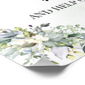 共有ザラブハッシュタグ結婚のユーカリ緑 ポスター (角)